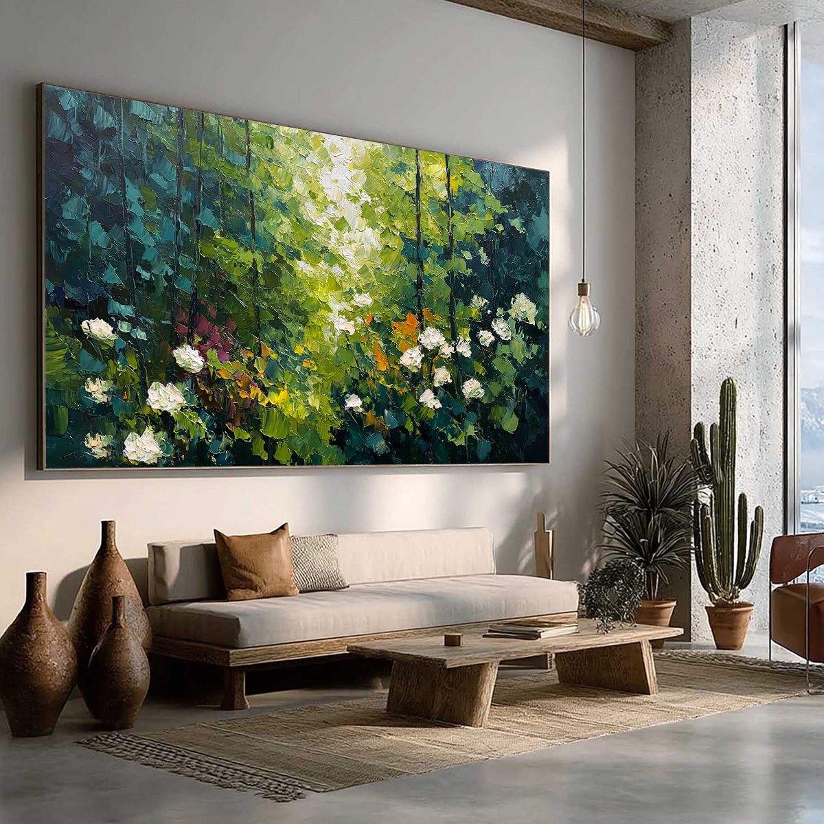 EMERALD GLADE: Textured Palette Knife Forest Landscape Painting - Image 8