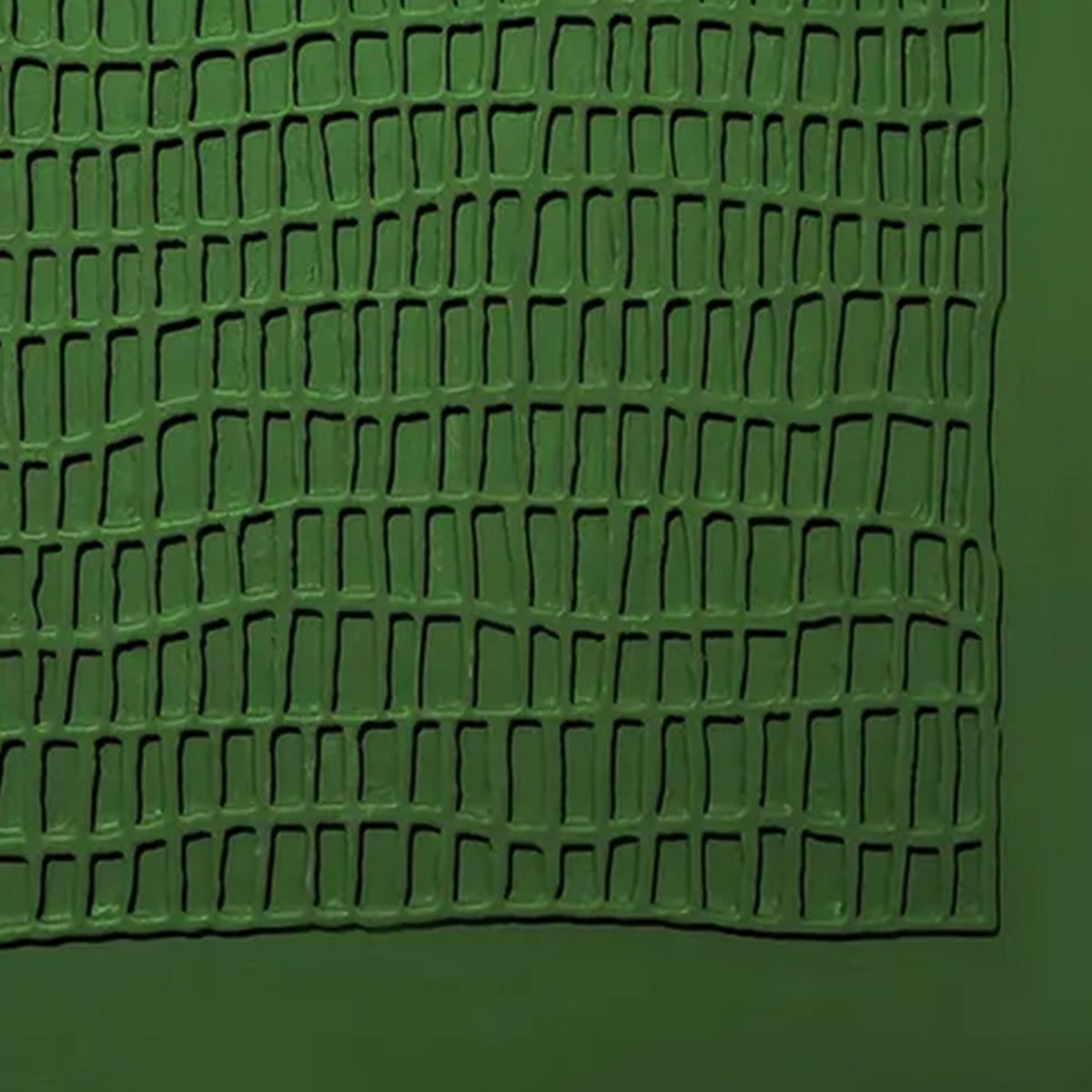 EMERALD GRID: Minimalist Textured Abstract Oil Painting - Image 3