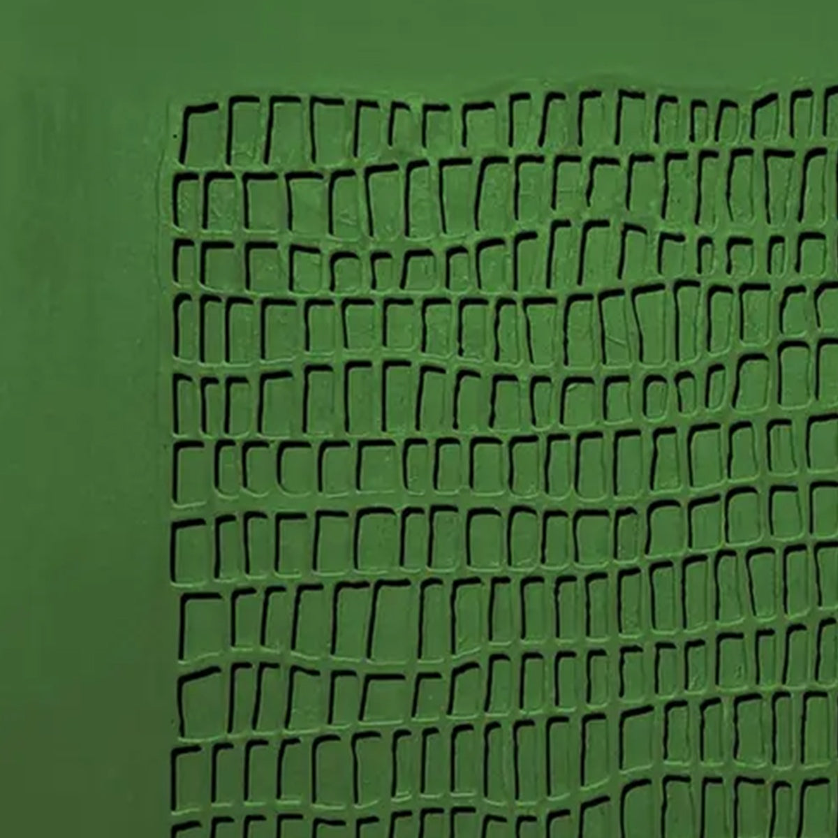 EMERALD GRID: Minimalist Textured Abstract Oil Painting - Image 5