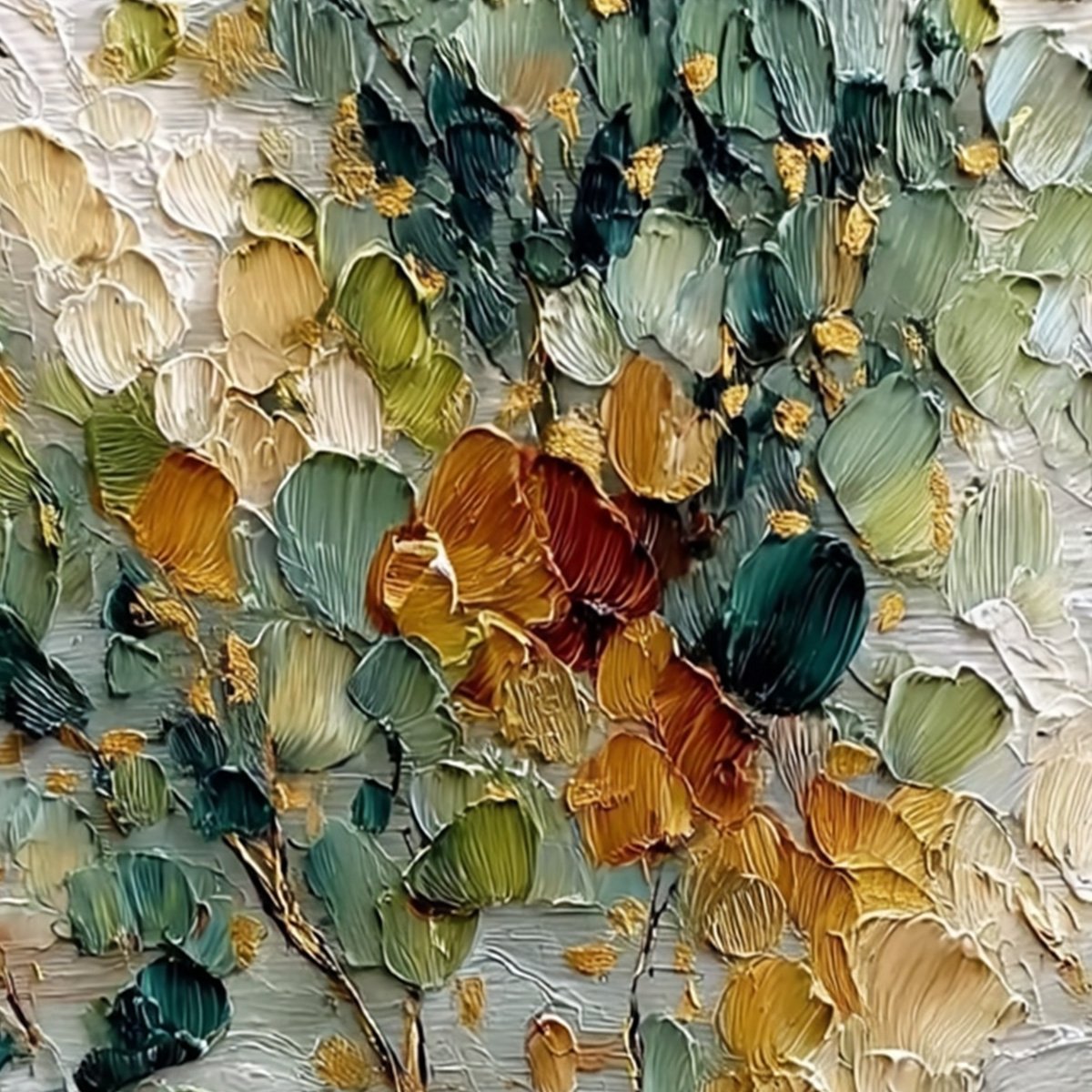 EMERALD JEWEL TREE: Textured Palette Knife Tree Painting with Golden Accents - Image 3