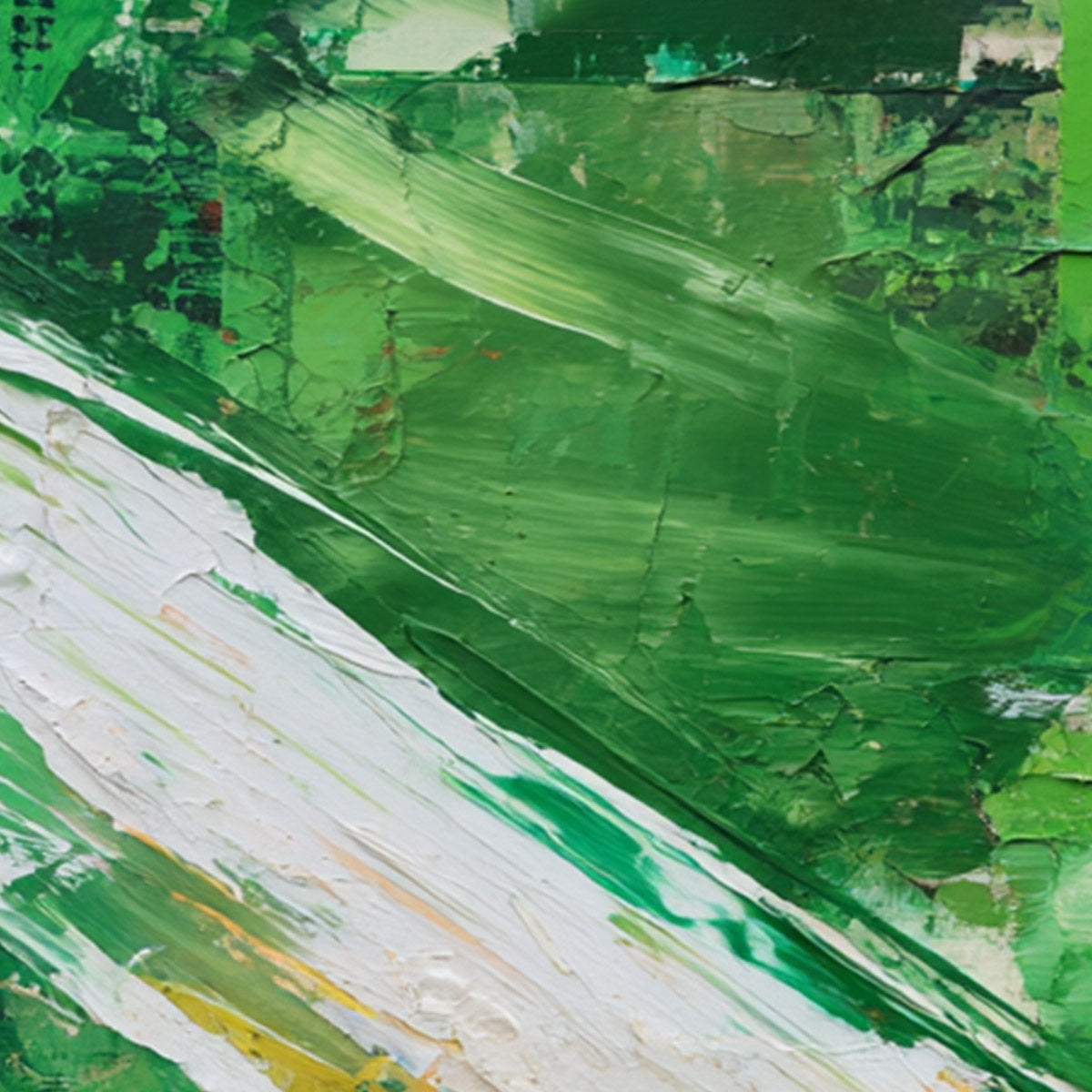 EMERALD RUSH: Textured Sports Car Racing Impasto Oil Painting - Image 5