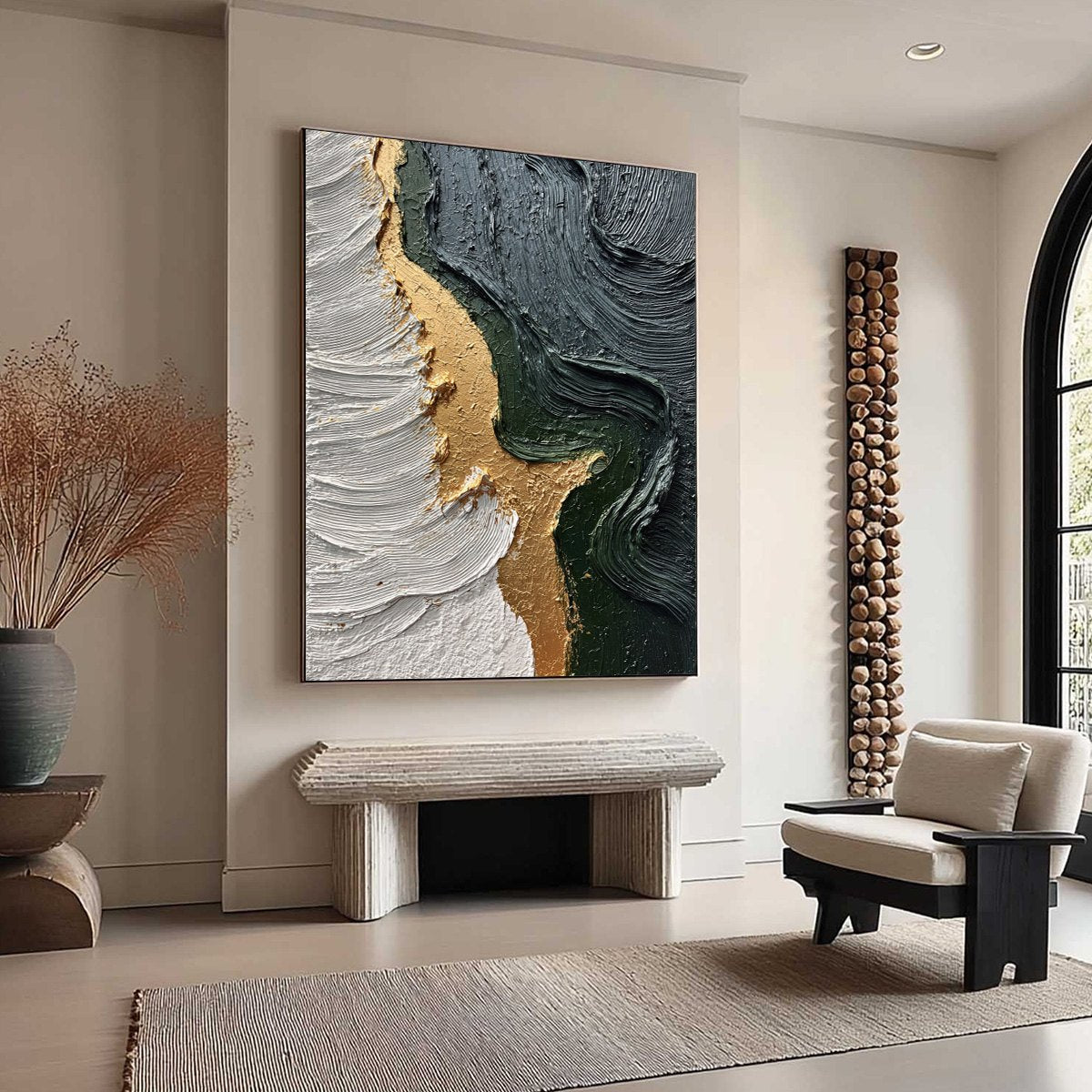 EMERALD SHORE: Textured Abstract Wabi Sabi Wall Art - Image 8