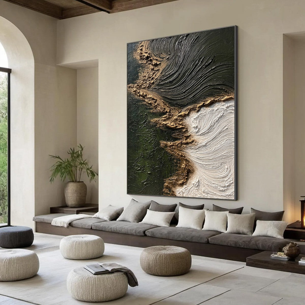 EMERALD SHORE: Wabi Sabi Textured Abstract Coastal Painting - Image 8
