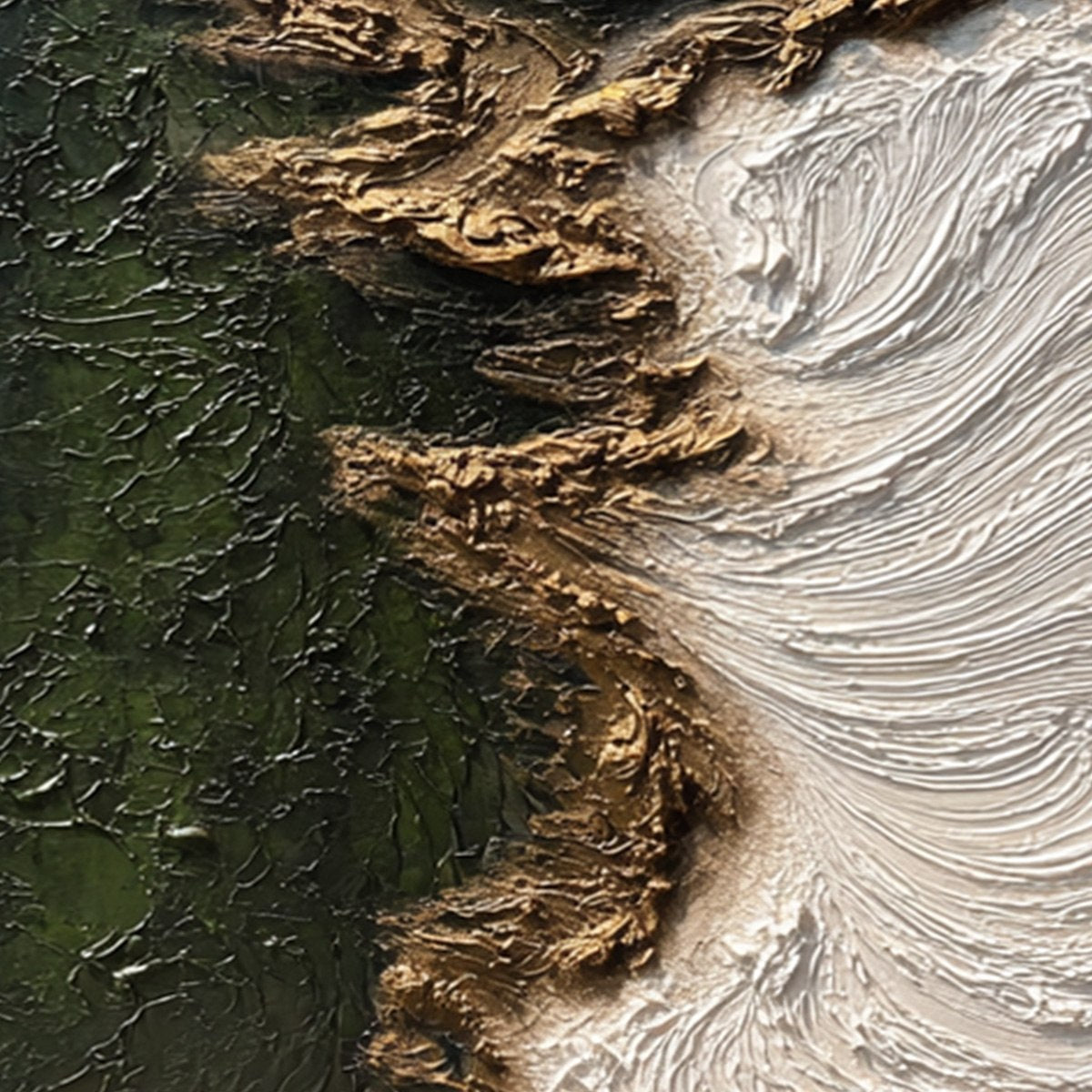 EMERALD SHORE: Wabi Sabi Textured Abstract Coastal Painting - Image 3