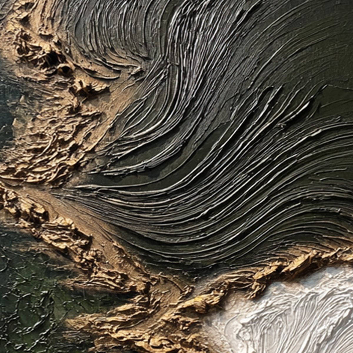 EMERALD SHORE: Wabi Sabi Textured Abstract Coastal Painting - Image 5