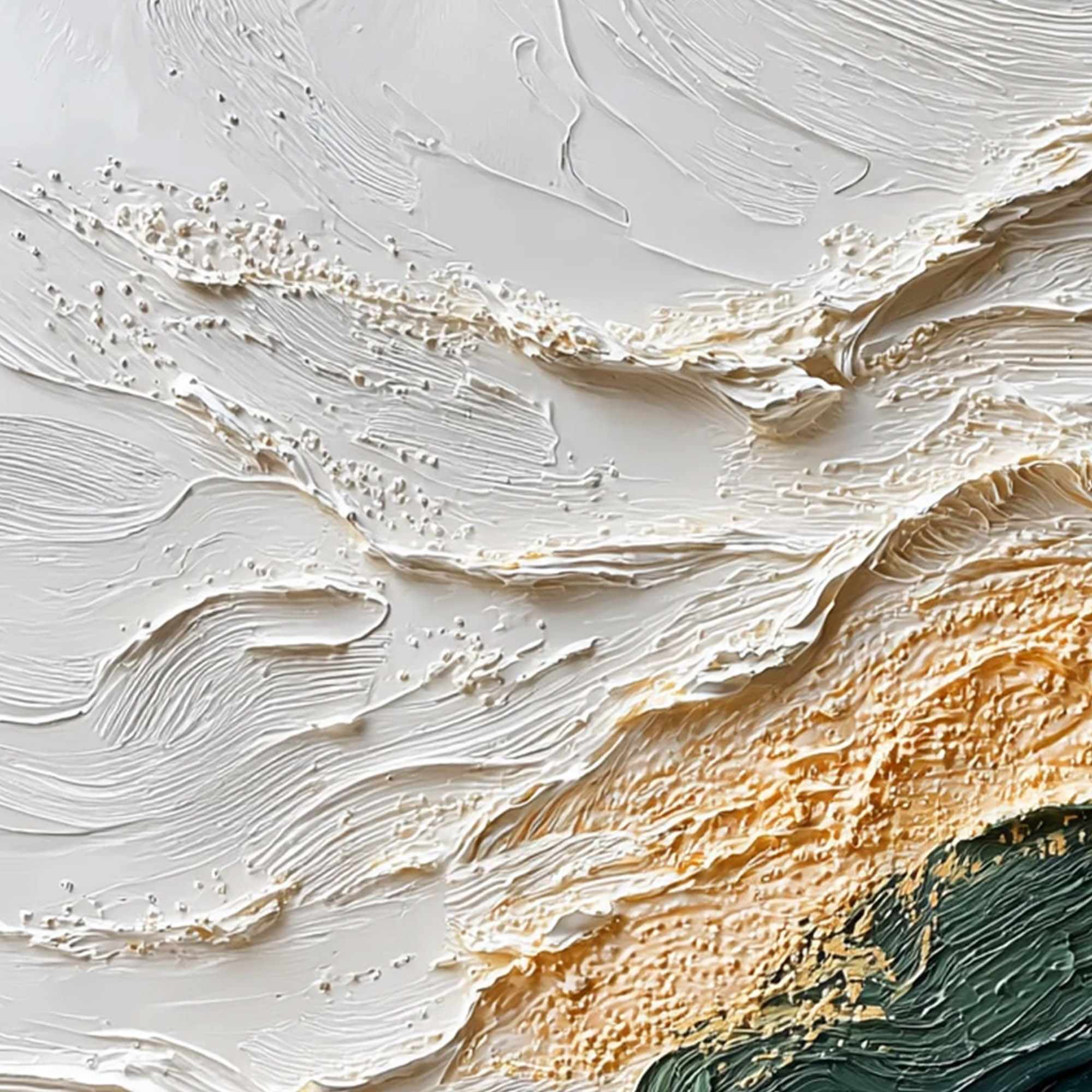 EMERALD SHORELINE: Large Textured Abstract Wabi Sabi Wall Art - Image 3