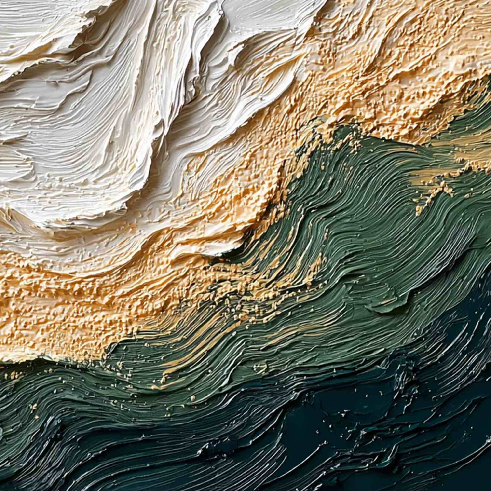 EMERALD SHORELINE: Large Textured Abstract Wabi Sabi Wall Art - Image 5