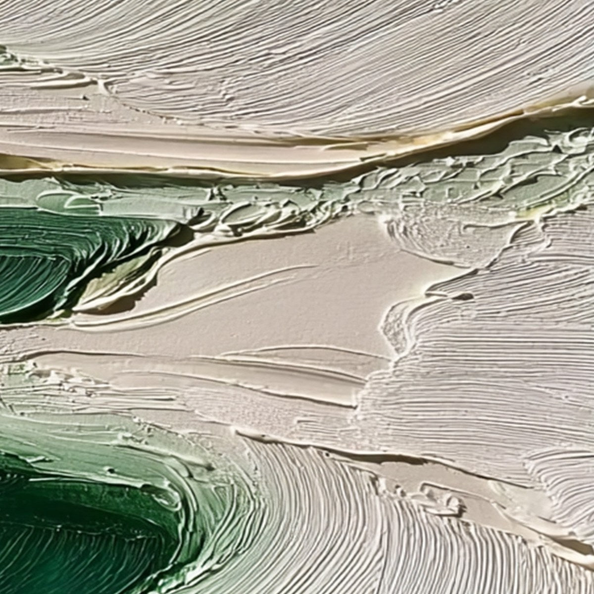 EMERALD TIDE: Textured Wabi Sabi Abstract Coastal Painting - Image 3