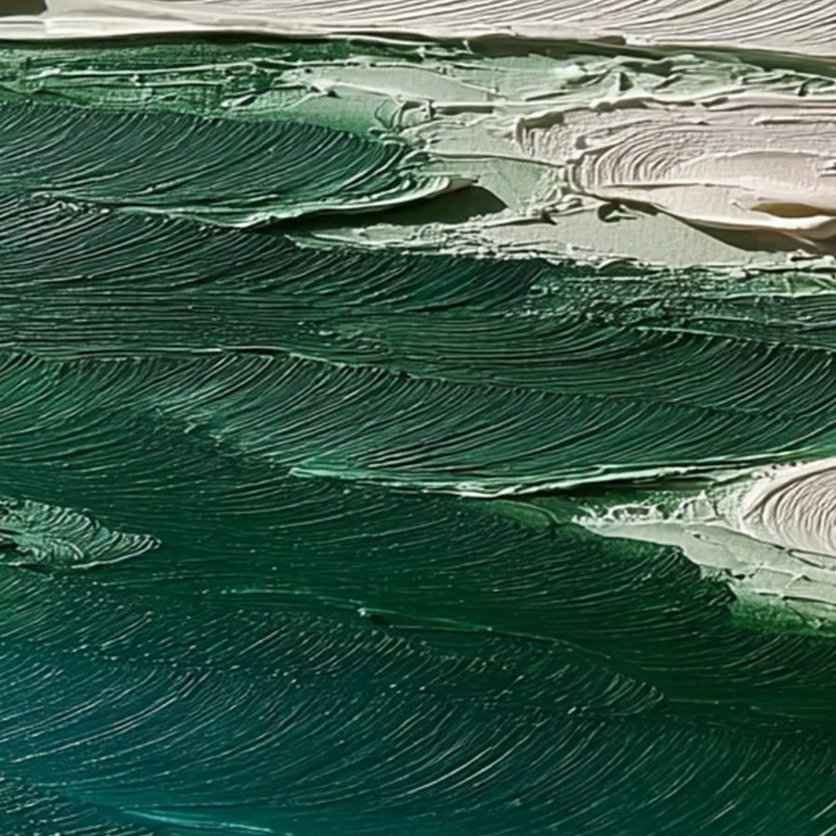 EMERALD TIDE: Textured Wabi Sabi Abstract Coastal Painting - Image 5
