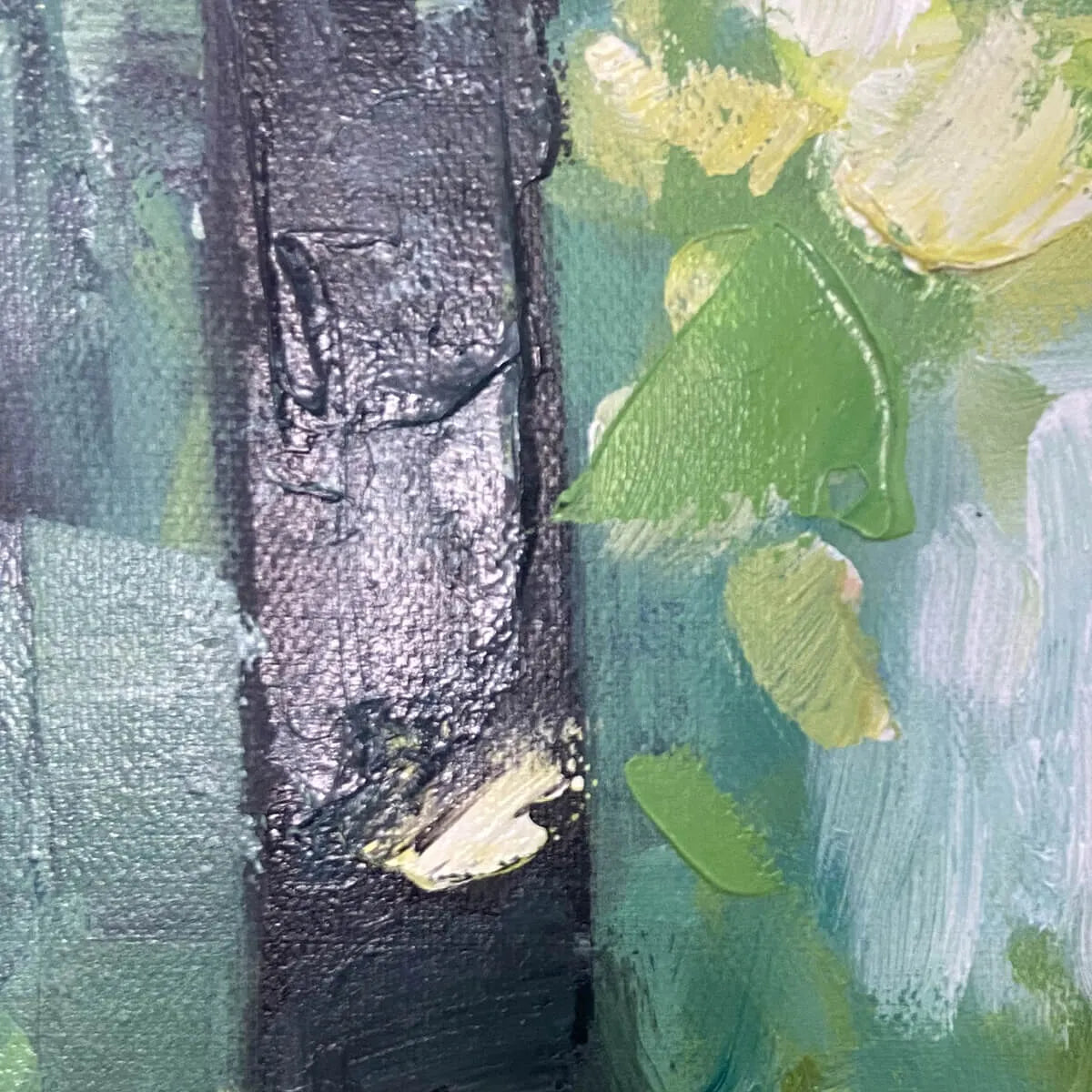 EMERALD GROVE: Forest Trees Nature Oil Painting - Image 5