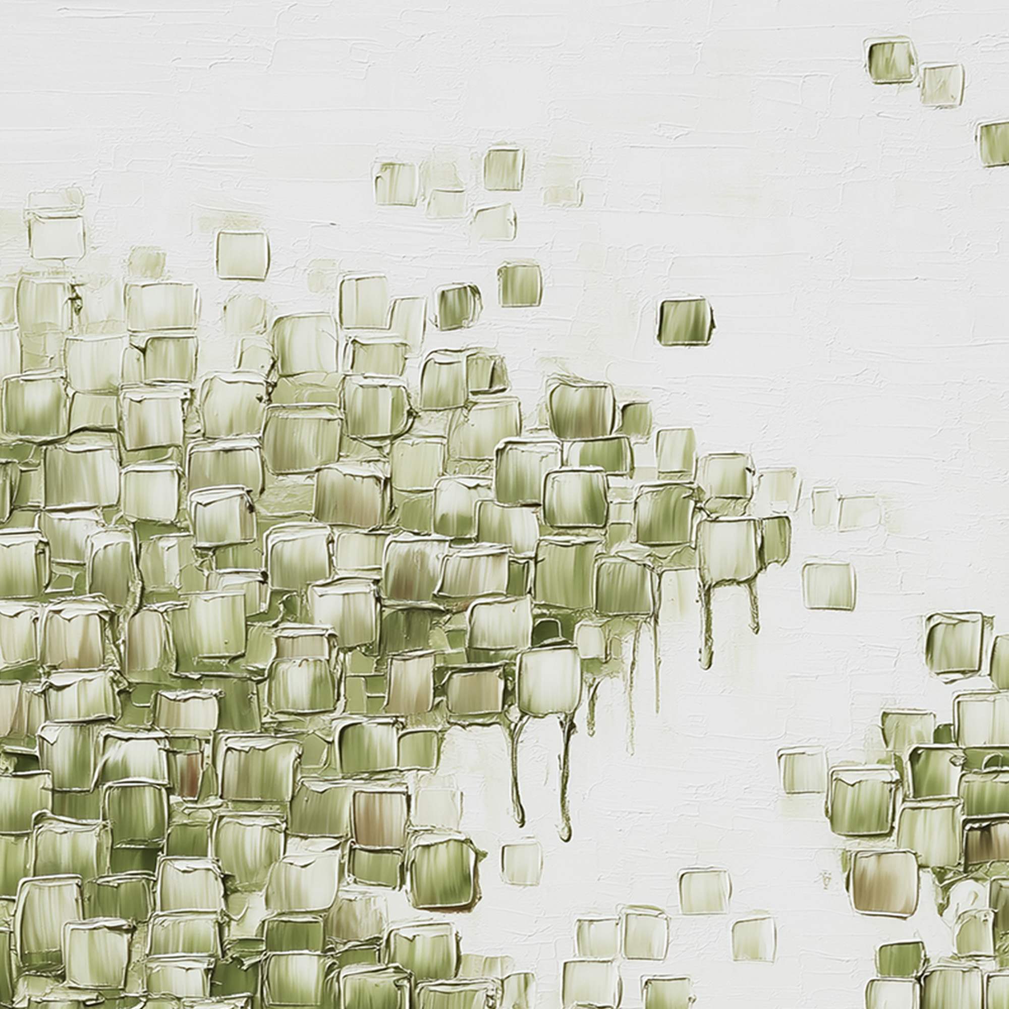 EMERALD CASCADE: Textured Abstract Green Oil Painting - Image 6