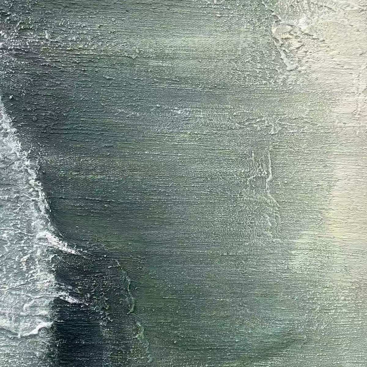 EMERALD DEPTHS: Textured Abstract Oil Painting - Image 5