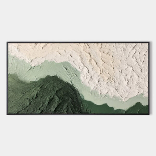 EMERALD DUSK: Textured Abstract Landscape Oil Painting