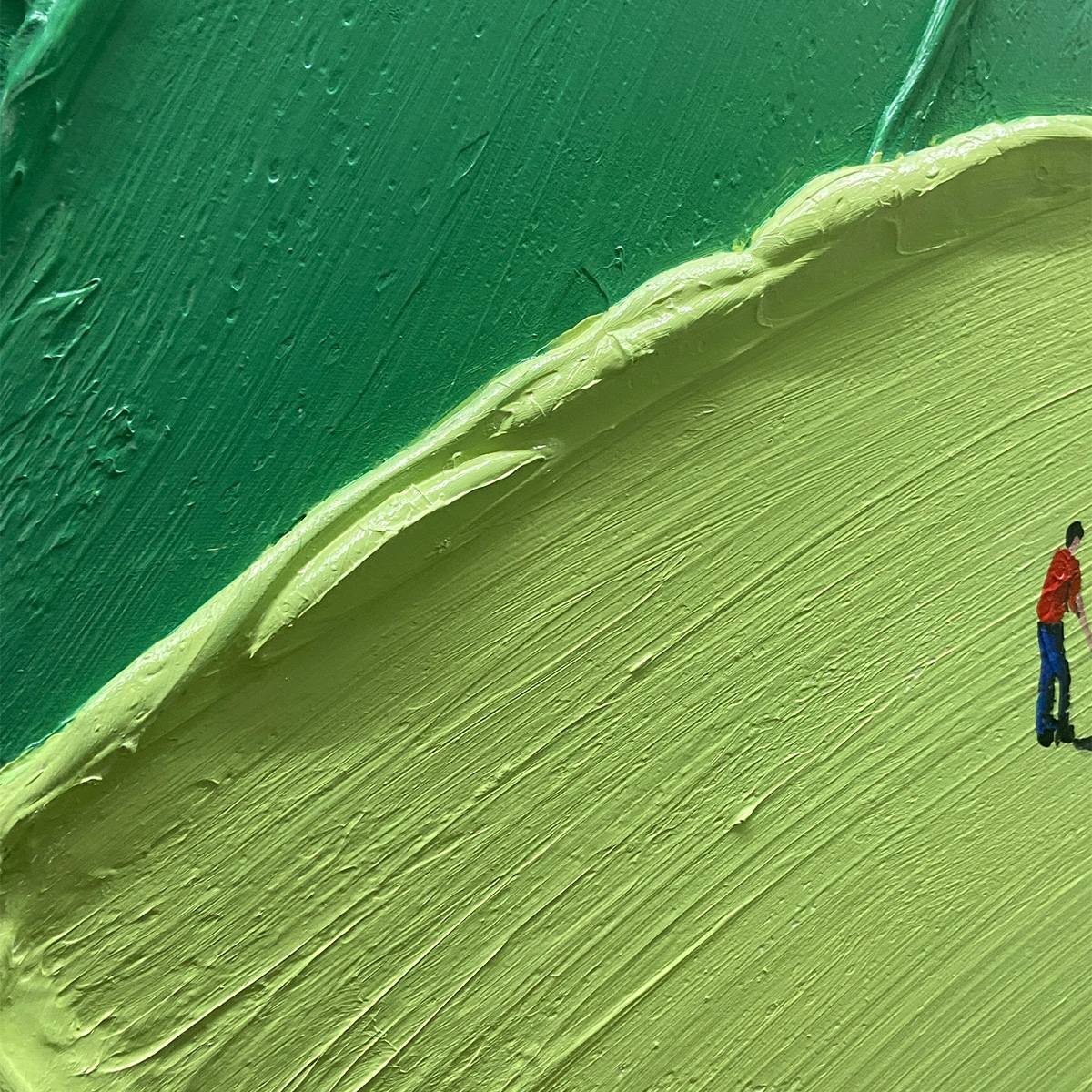 EMERALD FAIRWAY: Textured Impasto Golf Scene Painting - Image 5