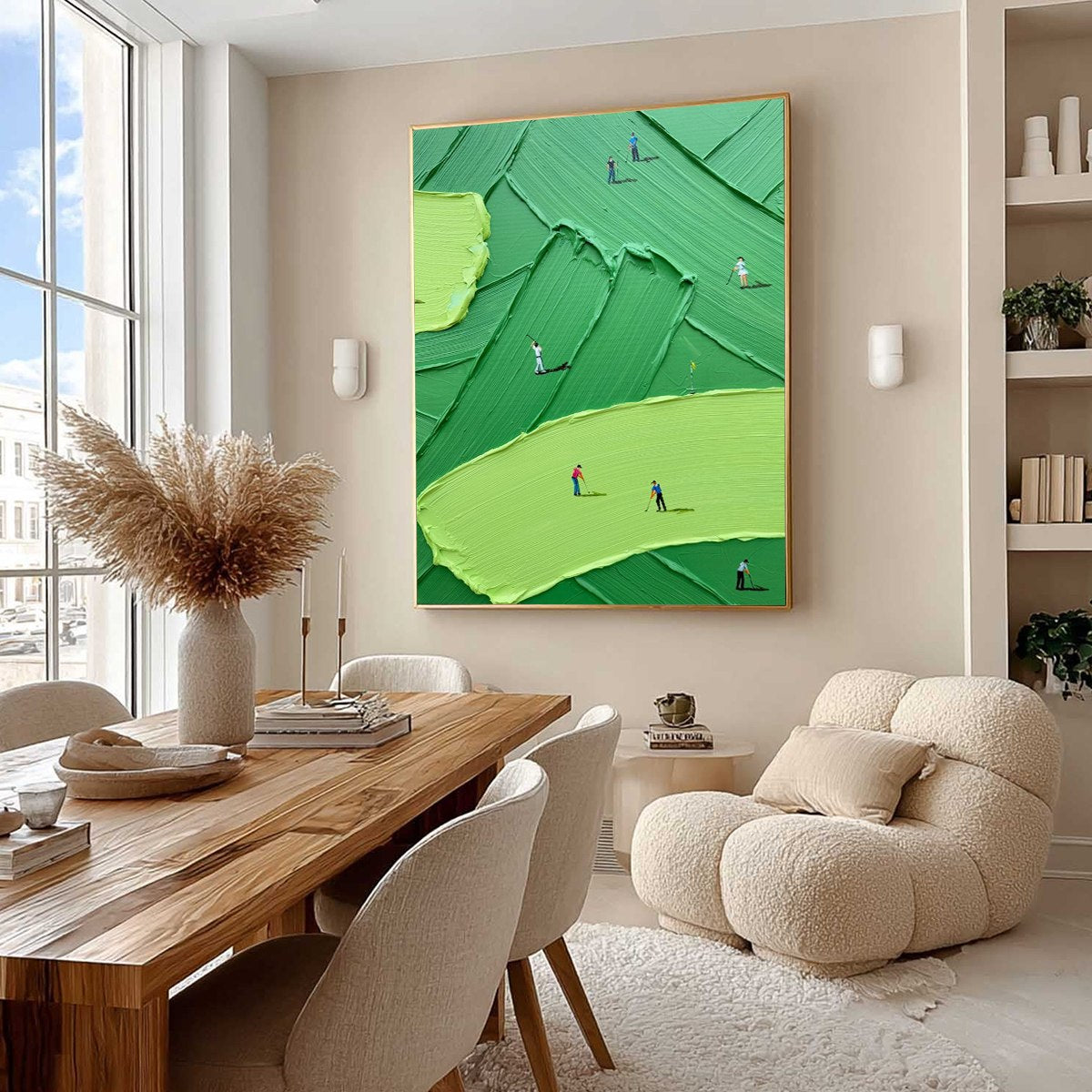 EMERALD FAIRWAY: Textured Impasto Golf Scene Painting - Image 7