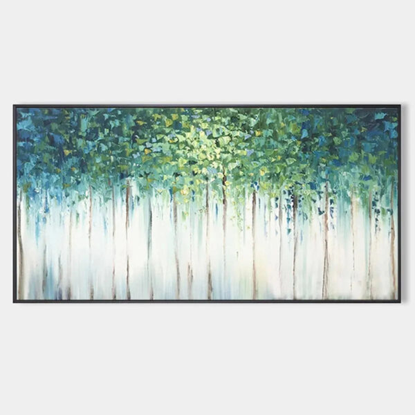 EMERALD FOREST: Abstract Forest Painting in Green and Blue