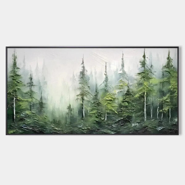 EMERALD FOREST: Textured Atmospheric Forest Landscape Painting