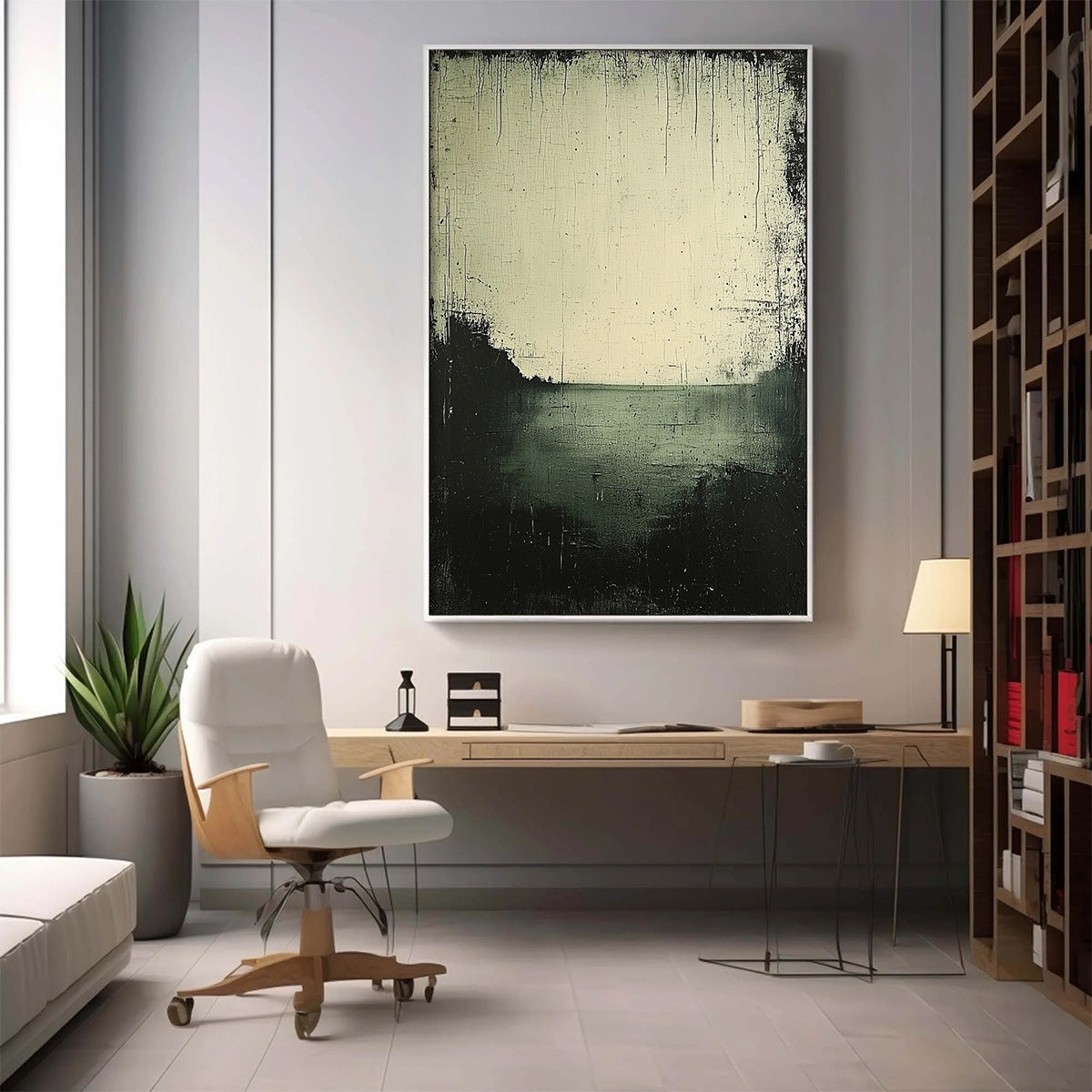 EMERALD MIST: Textured Wabi-Sabi Seascape Oil Painting - Image 7