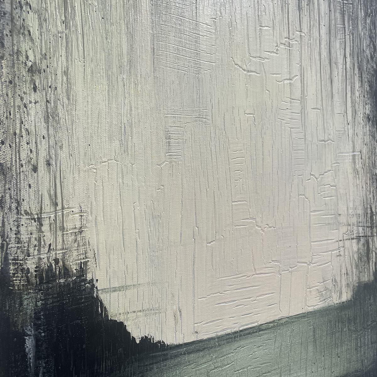 EMERALD MIST: Textured Wabi-Sabi Seascape Oil Painting - Image 5