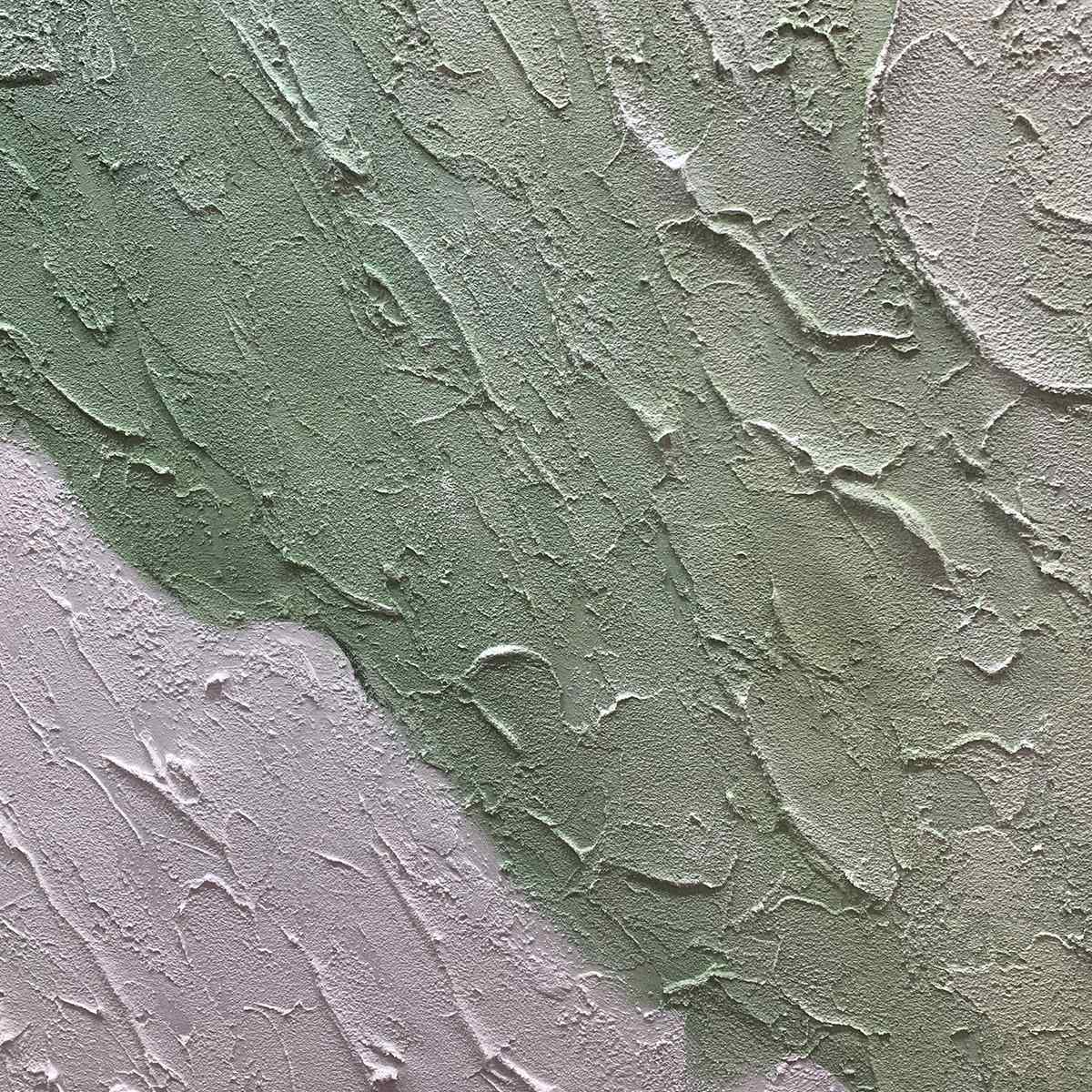 EMERALD PEAKS: Textured Abstract Landscape Oil Painting - Image 3