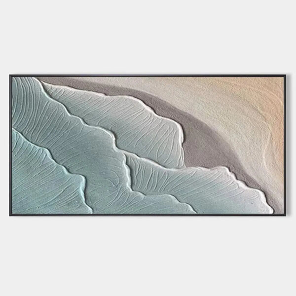 EMERALD WAVES: Textured Abstract Seascape Painting in Teal