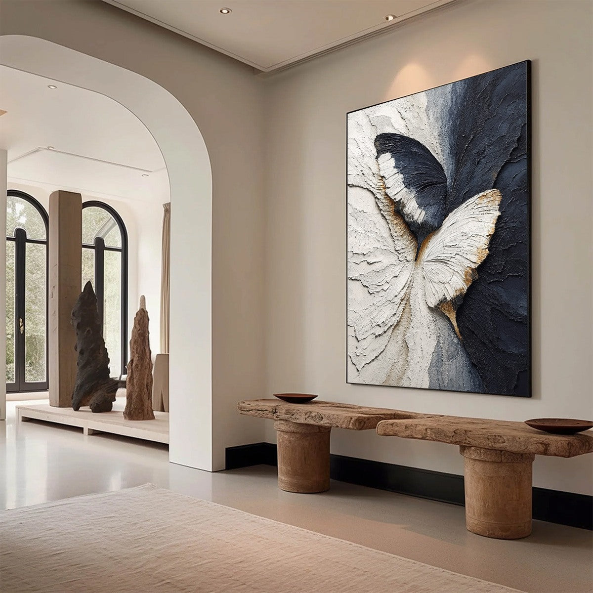 EMERGENCE: Textured Wabi Sabi Butterfly Impasto Wall Art - Image 7
