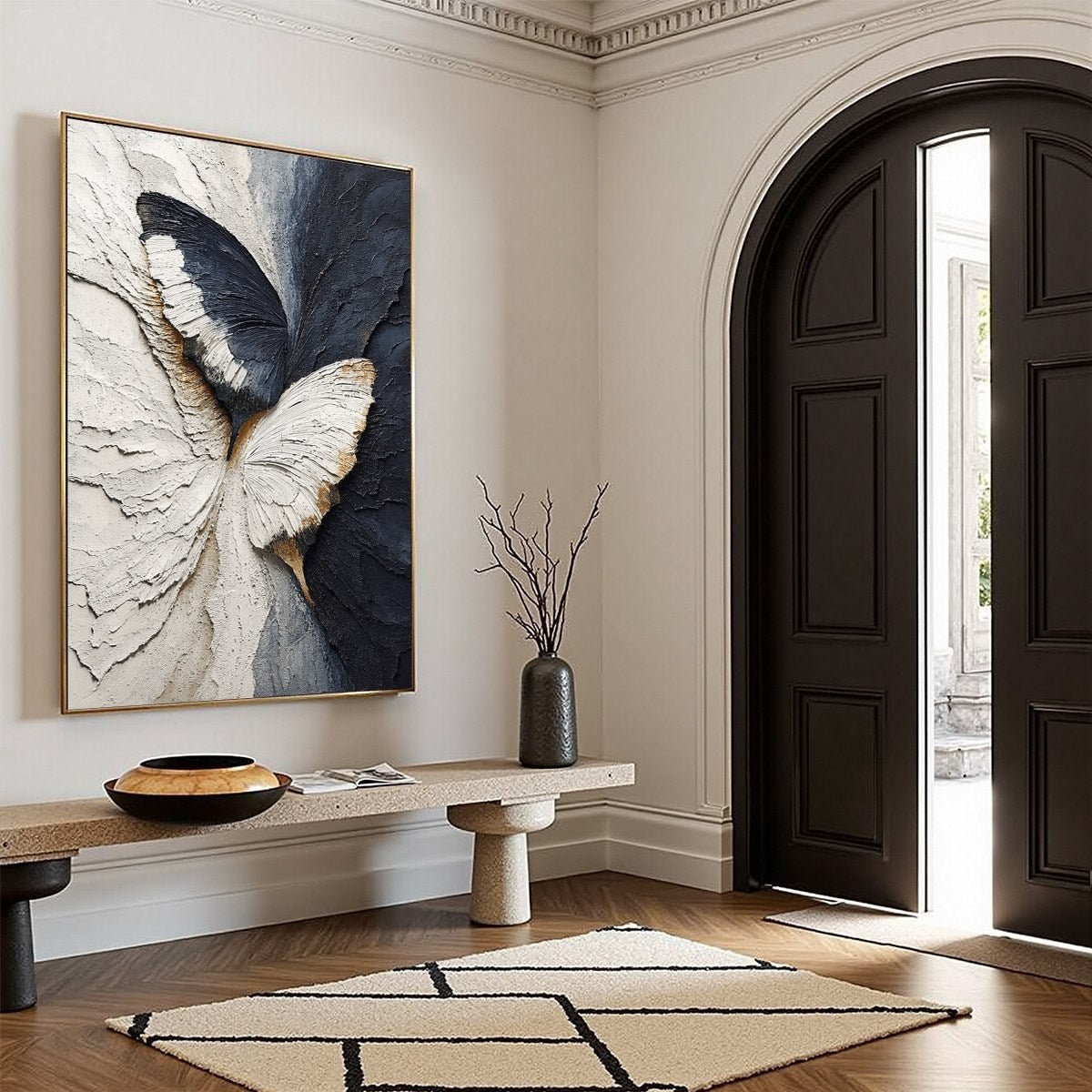EMERGENCE: Textured Wabi Sabi Butterfly Impasto Wall Art - Image 8