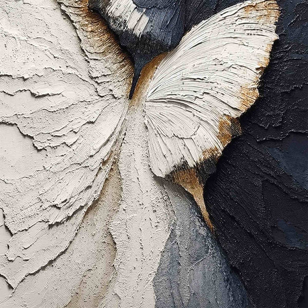 EMERGENCE: Textured Wabi Sabi Butterfly Impasto Wall Art - Image 5