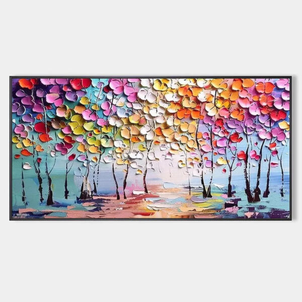 ENCHANTED FOREST: Textured Impasto Forest Painting in Vibrant Colors