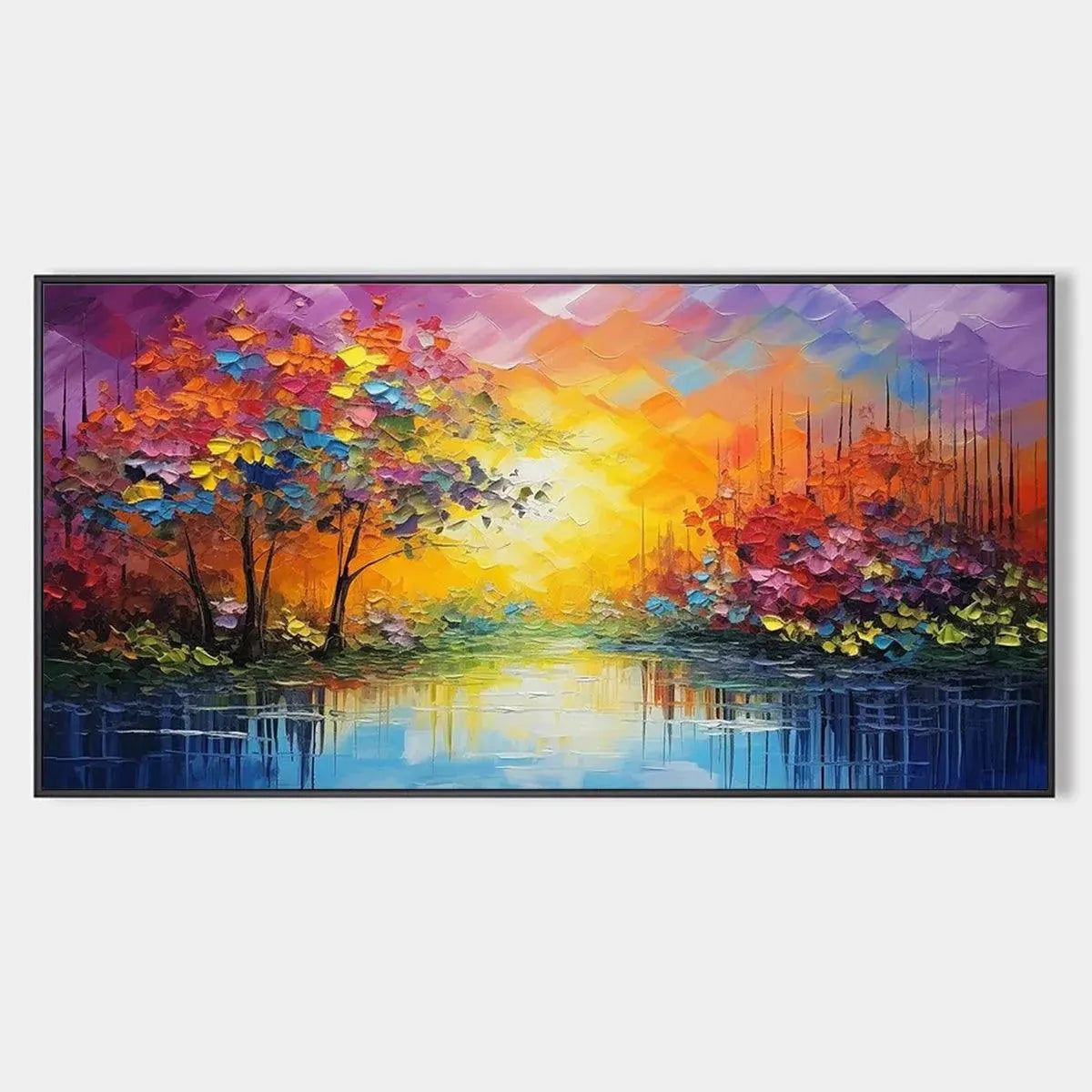 ENCHANTED RIVERVIEW: Colorful Landscape Painting