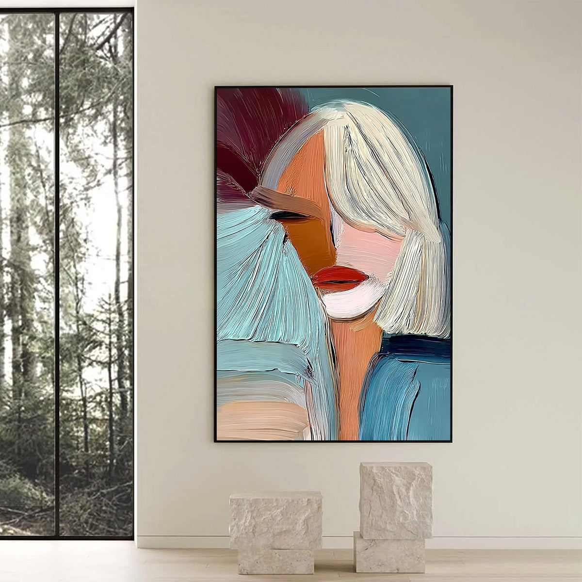 ENIGMA: Modern Abstract Portrait Painting of a Woman - Image 2