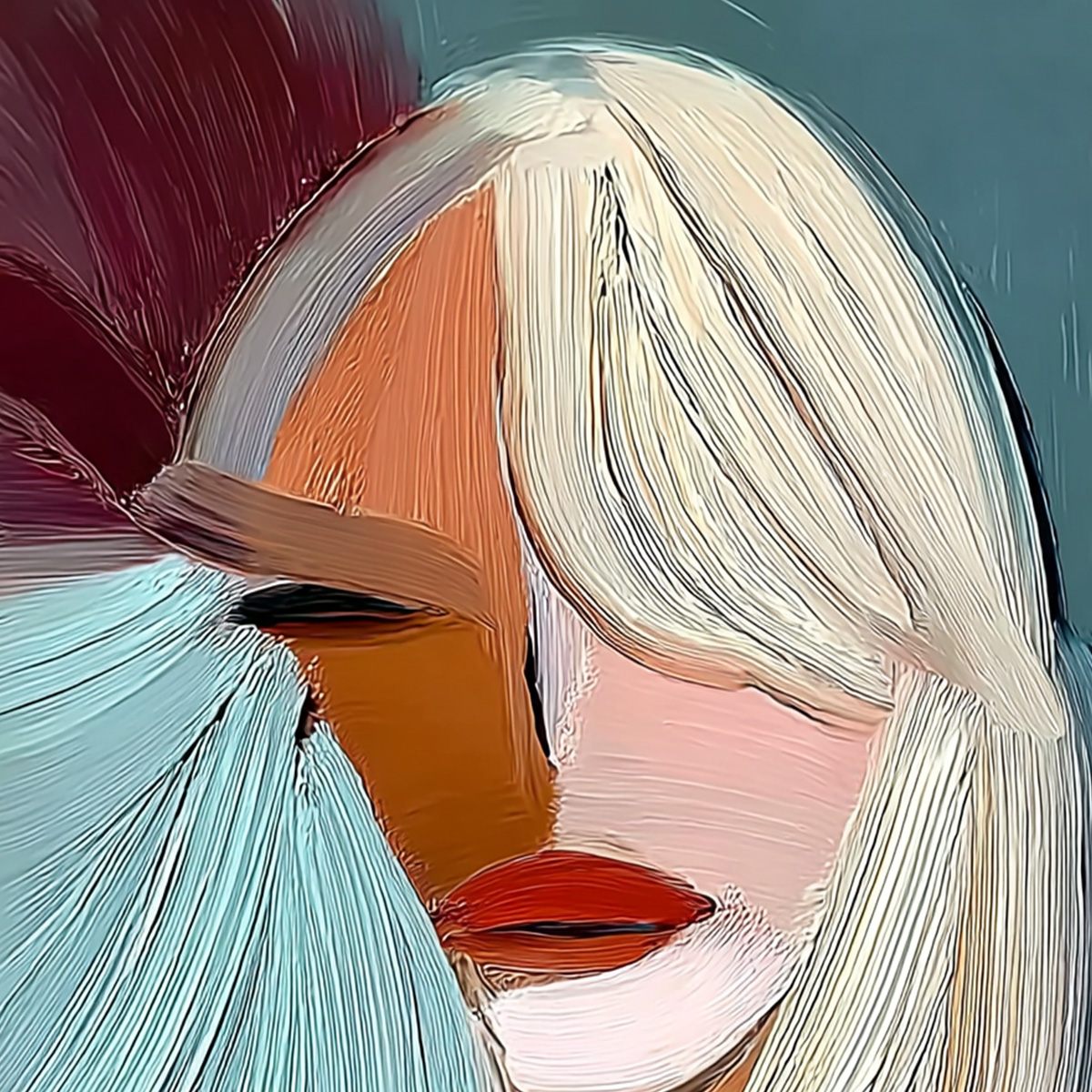 ENIGMA: Modern Abstract Portrait Painting of a Woman - Image 3