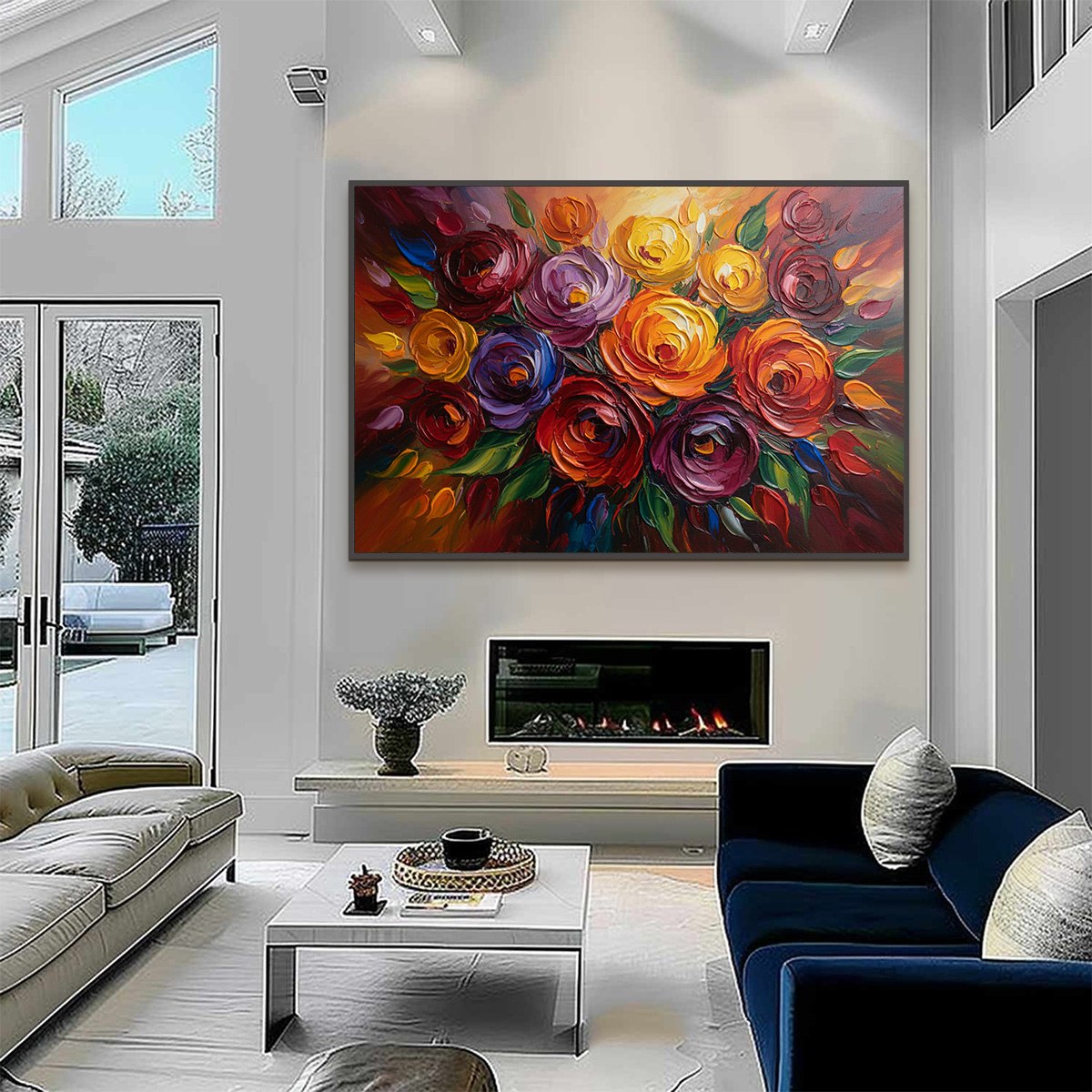 ETERNAL BLOOM: Colorful Textured Impasto Floral Oil Painting - Image 6
