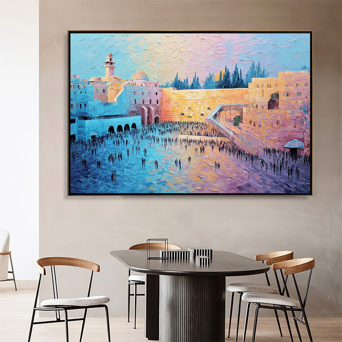 ETERNAL PRAYER: Textured Impasto Painting of Jerusalem's Western Wall - Image 2