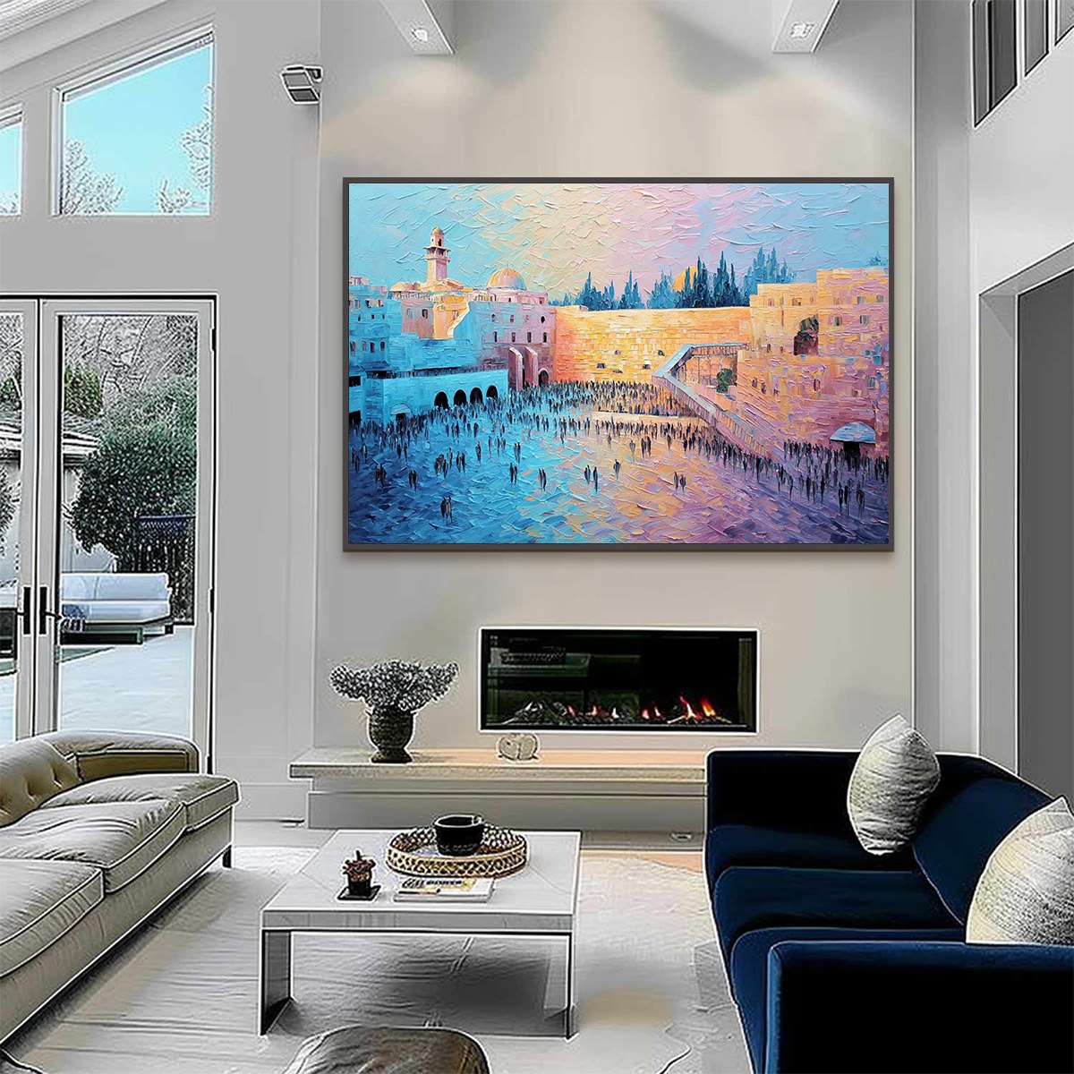 ETERNAL PRAYER: Textured Impasto Painting of Jerusalem's Western Wall - Image 4