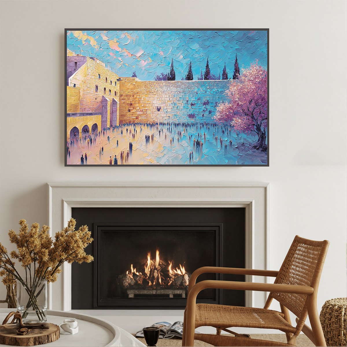ETERNAL PRAYER: Textured Impasto Painting of Jerusalem's Western Wall - Image 4