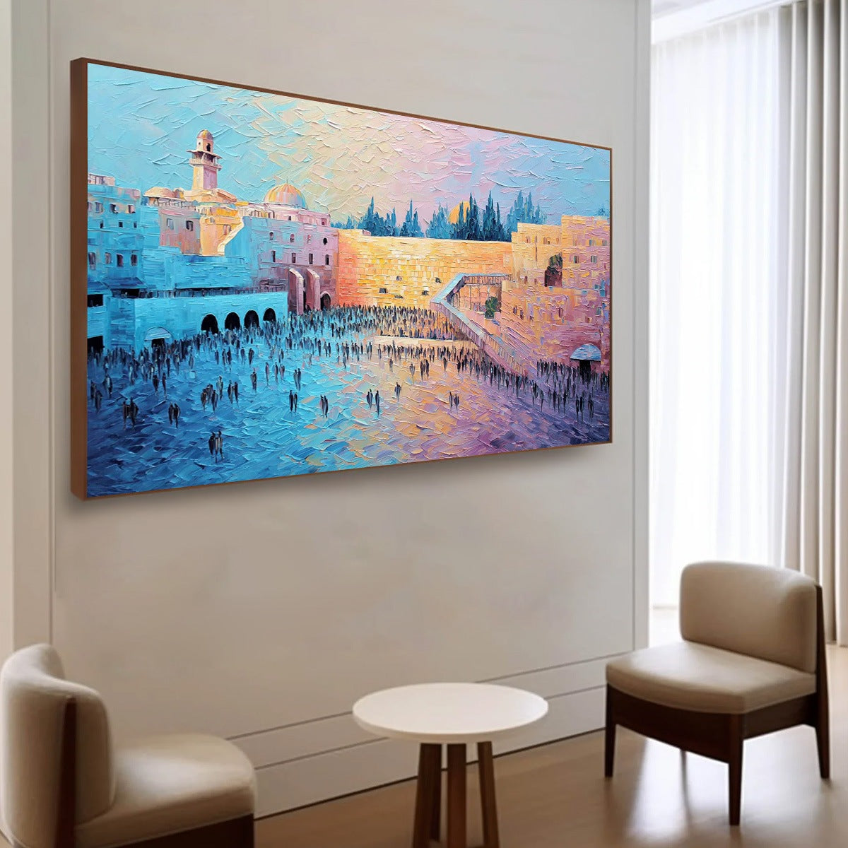 ETERNAL PRAYER: Textured Impasto Painting of Jerusalem's Western Wall - Image 7