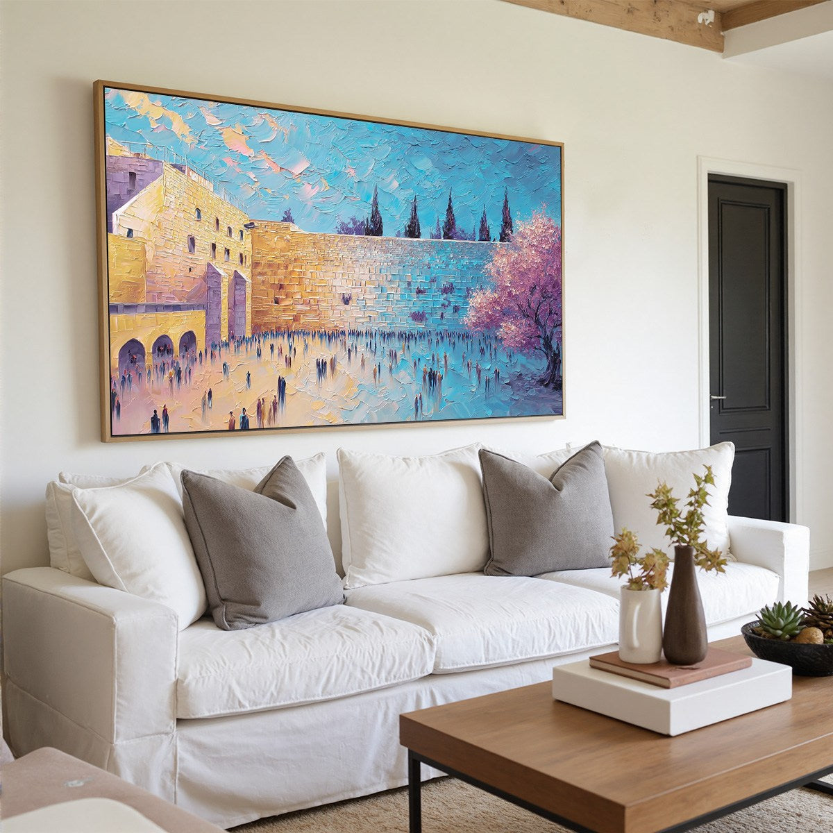 ETERNAL PRAYER: Textured Impasto Painting of Jerusalem's Western Wall - Image 7
