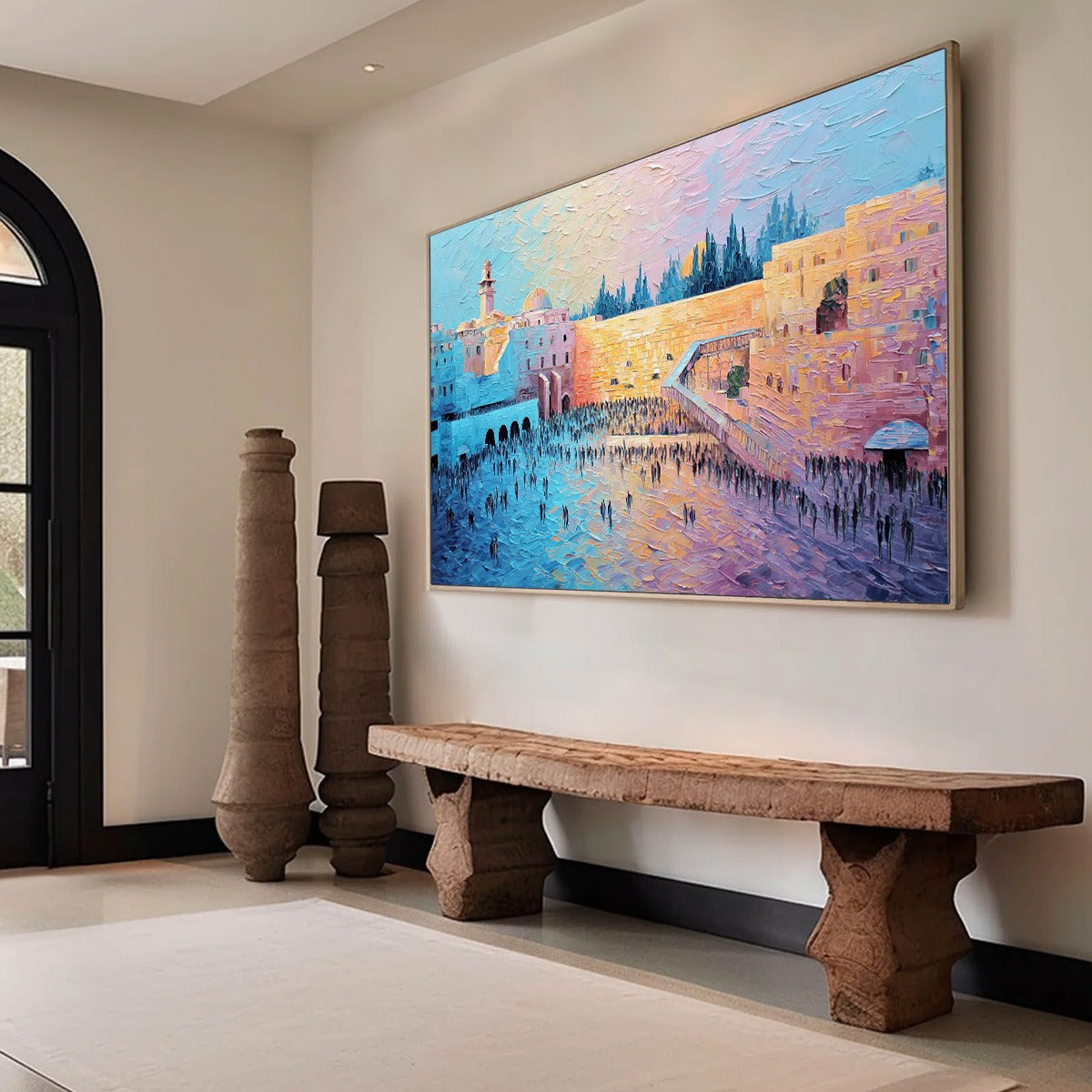 ETERNAL PRAYER: Textured Impasto Painting of Jerusalem's Western Wall - Image 8