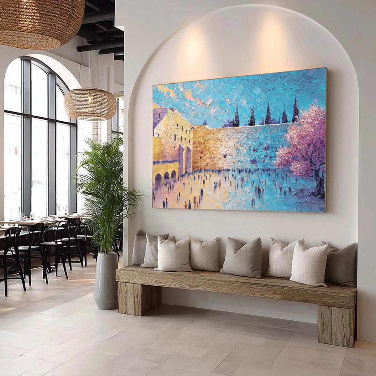 ETERNAL PRAYER: Textured Impasto Painting of Jerusalem's Western Wall - Image 8