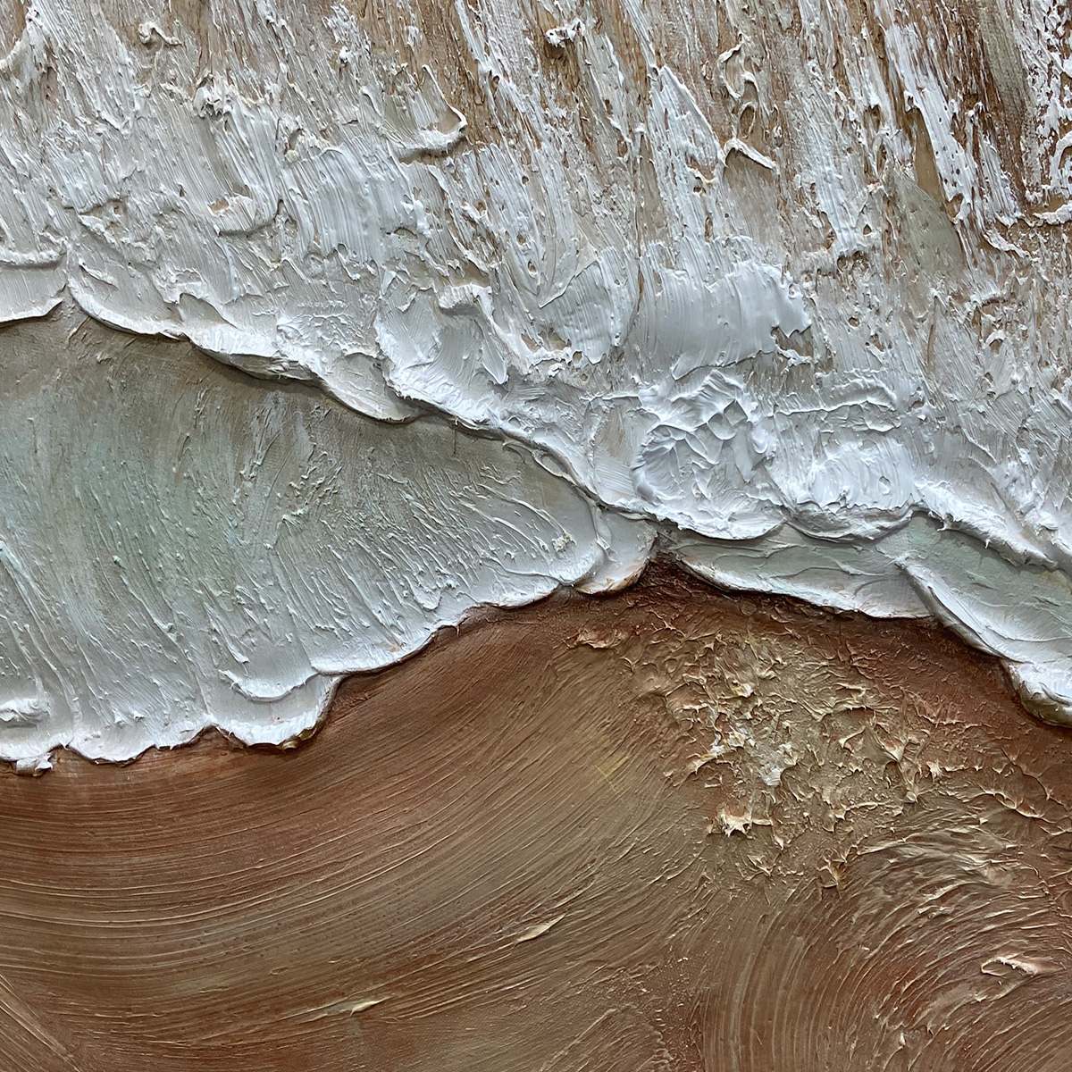 ETERNAL TIDE: Textured Wabi Sabi Beach & Sea Painting - Image 3