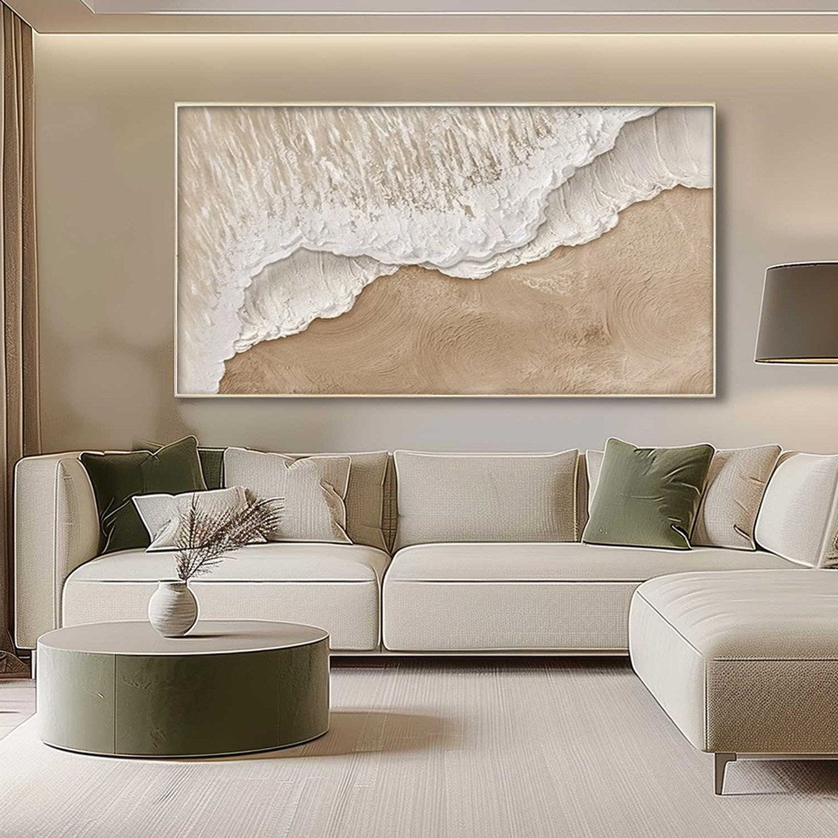 ETERNAL TIDE: Textured Wabi Sabi Beach & Sea Painting - Image 5