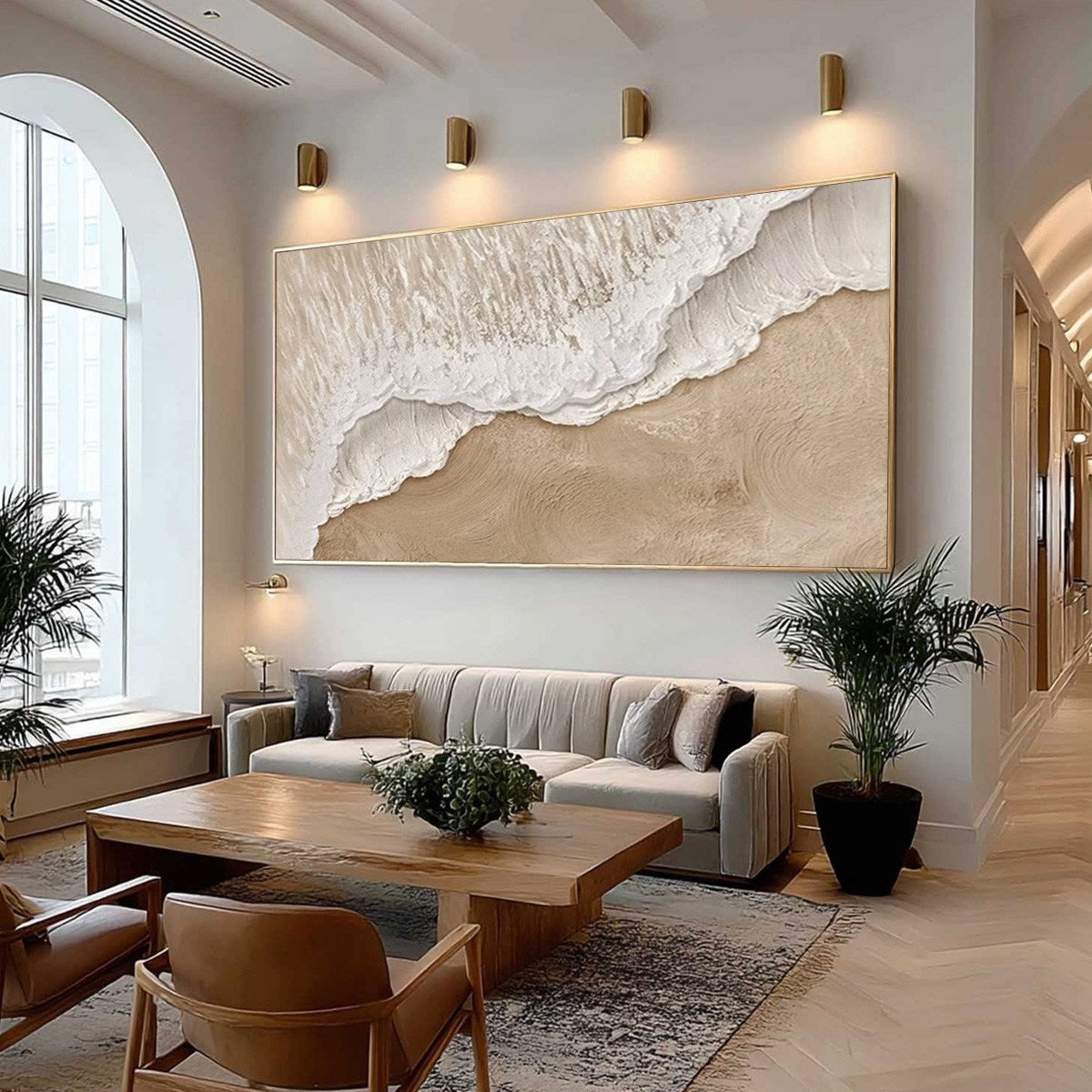 ETERNAL TIDE: Textured Wabi Sabi Beach & Sea Painting - Image 6
