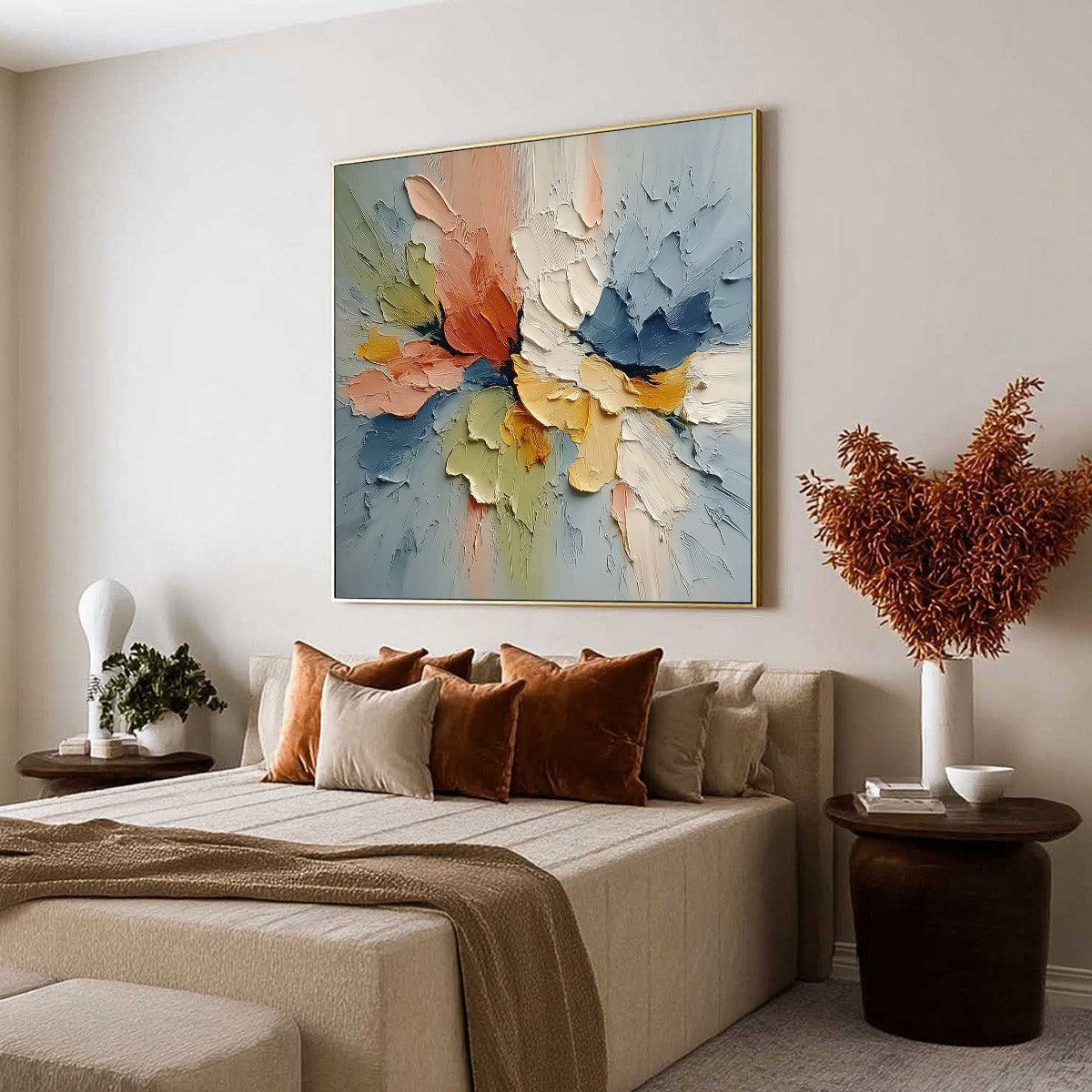 ETHEREAL BLOOM: Textured Impasto Abstract Floral Painting - Image 7