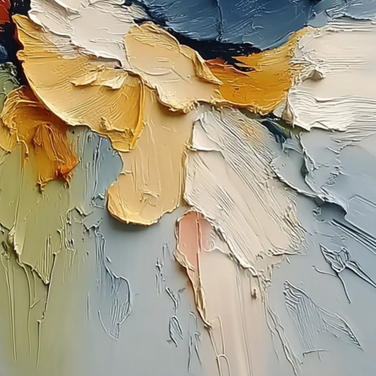 ETHEREAL BLOOM: Textured Impasto Abstract Floral Painting - Image 3