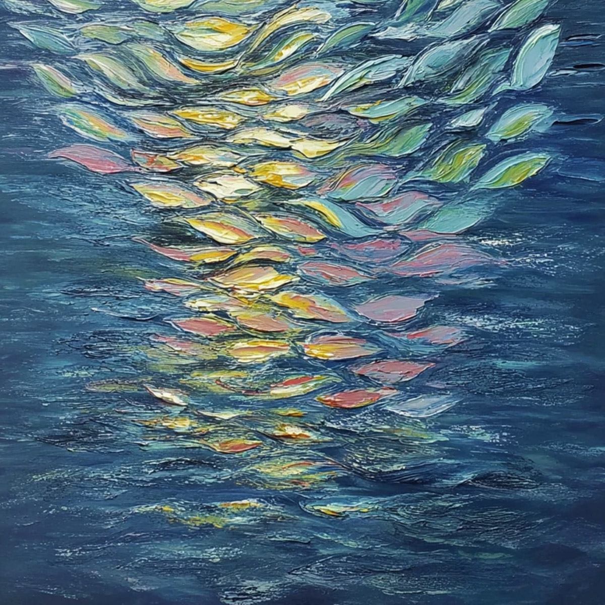 ETHEREAL FLOW: Textured Abstract Seascape Oil Painting - Image 5