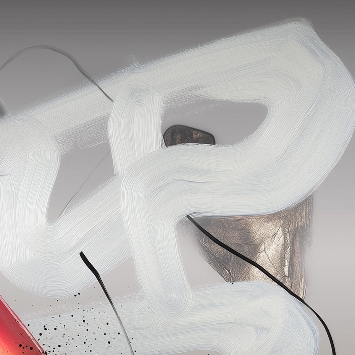ETHEREAL DRIFT: Abstract Textured Oil Painting on Grey - Image 6