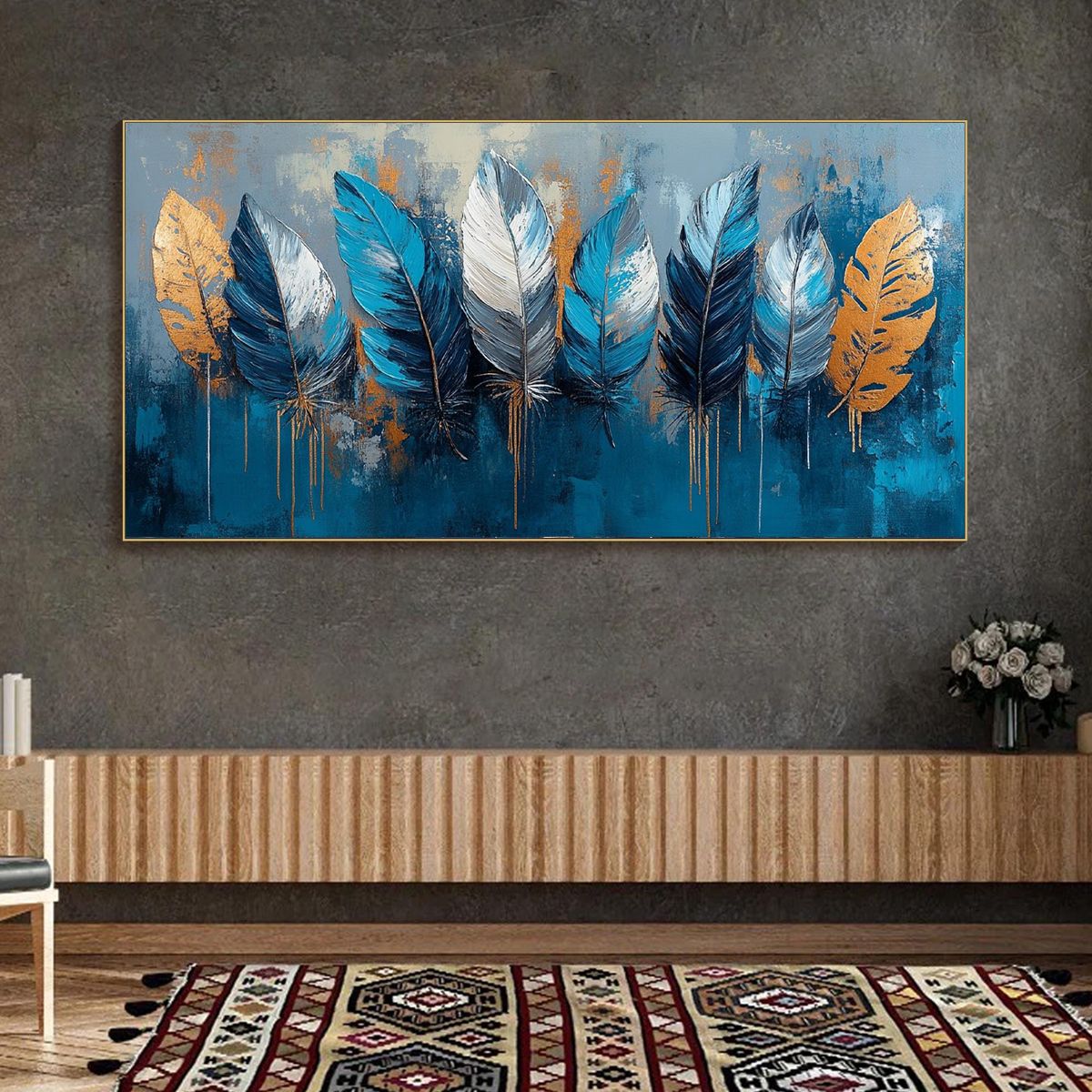 ETHEREAL FEATHERS: Textured Still Life Oil Painting - Image 6