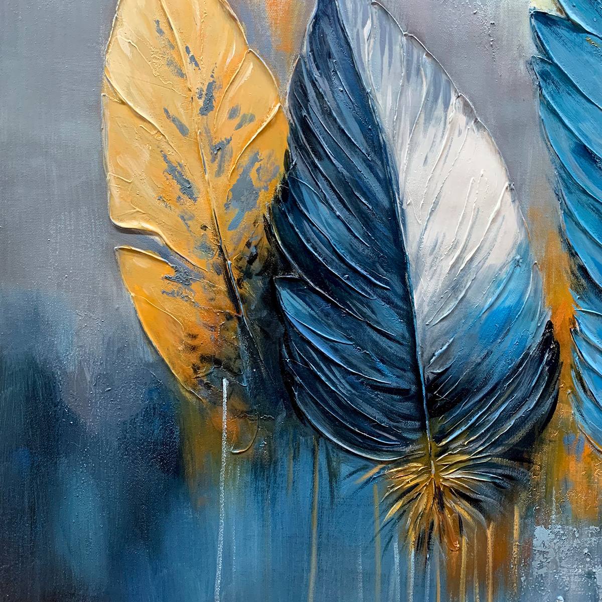 ETHEREAL FEATHERS: Textured Still Life Oil Painting - Image 5