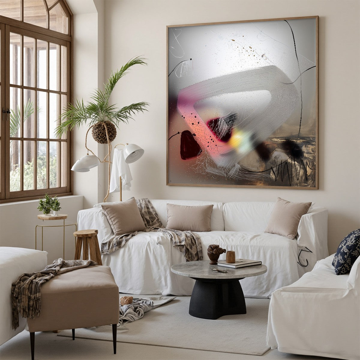 ETHEREAL WHISPERS: Abstract Mixed Media Oil Painting - Image 4